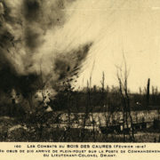 Bombardement du poste de commandement du lieutenant-colonel Driant. © Mémorial de Verdun