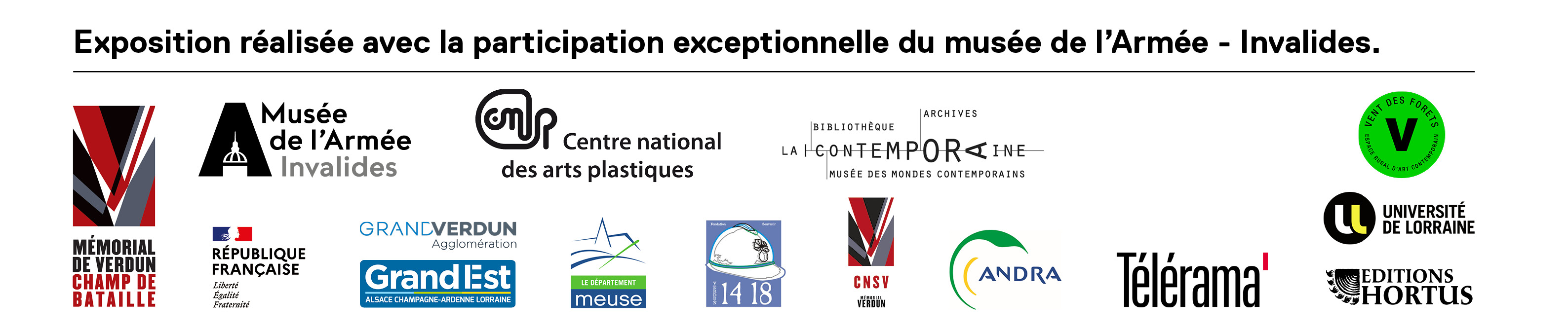 Logos partenaires exposition ART/ENFER - Créer à Verdun 1914-1918