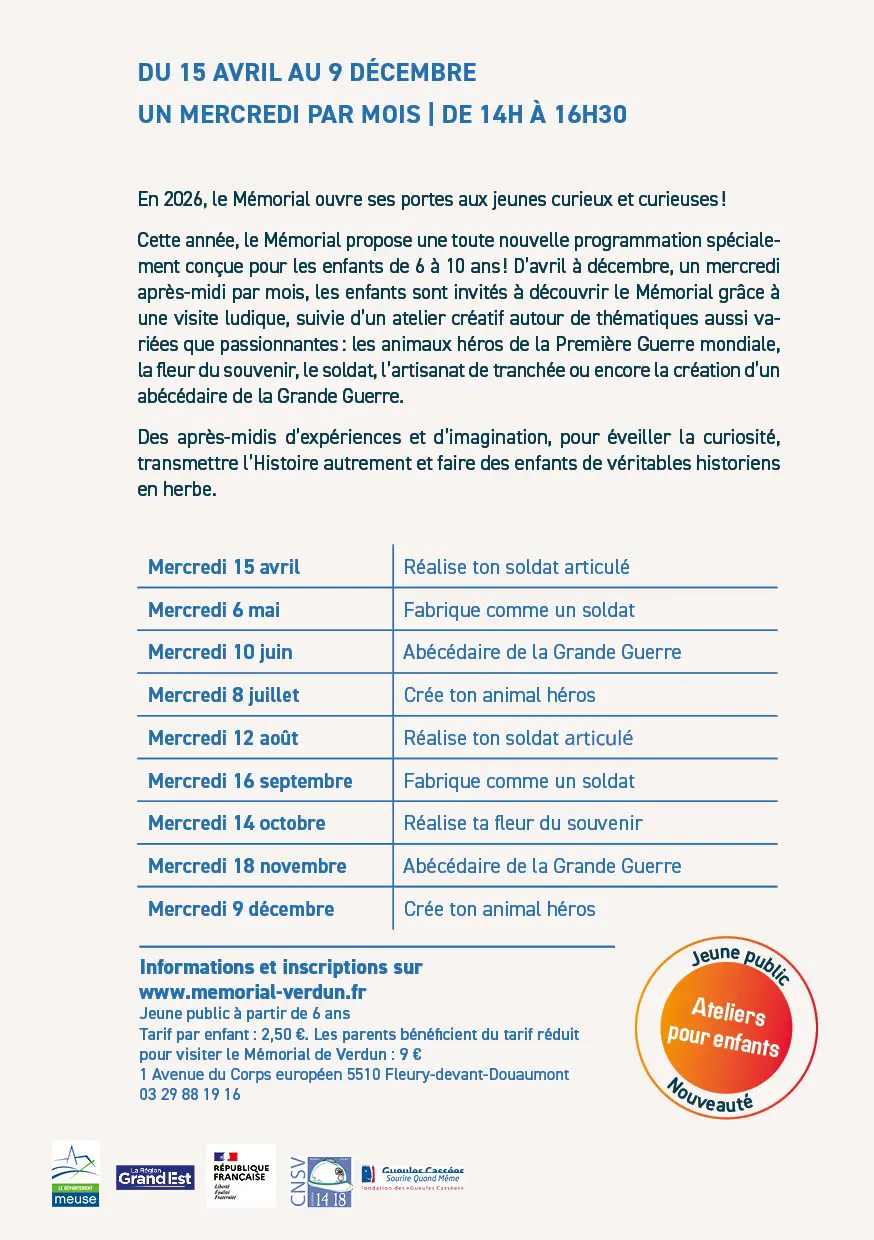 Programme après-midi jeune public - 18 mars 2026