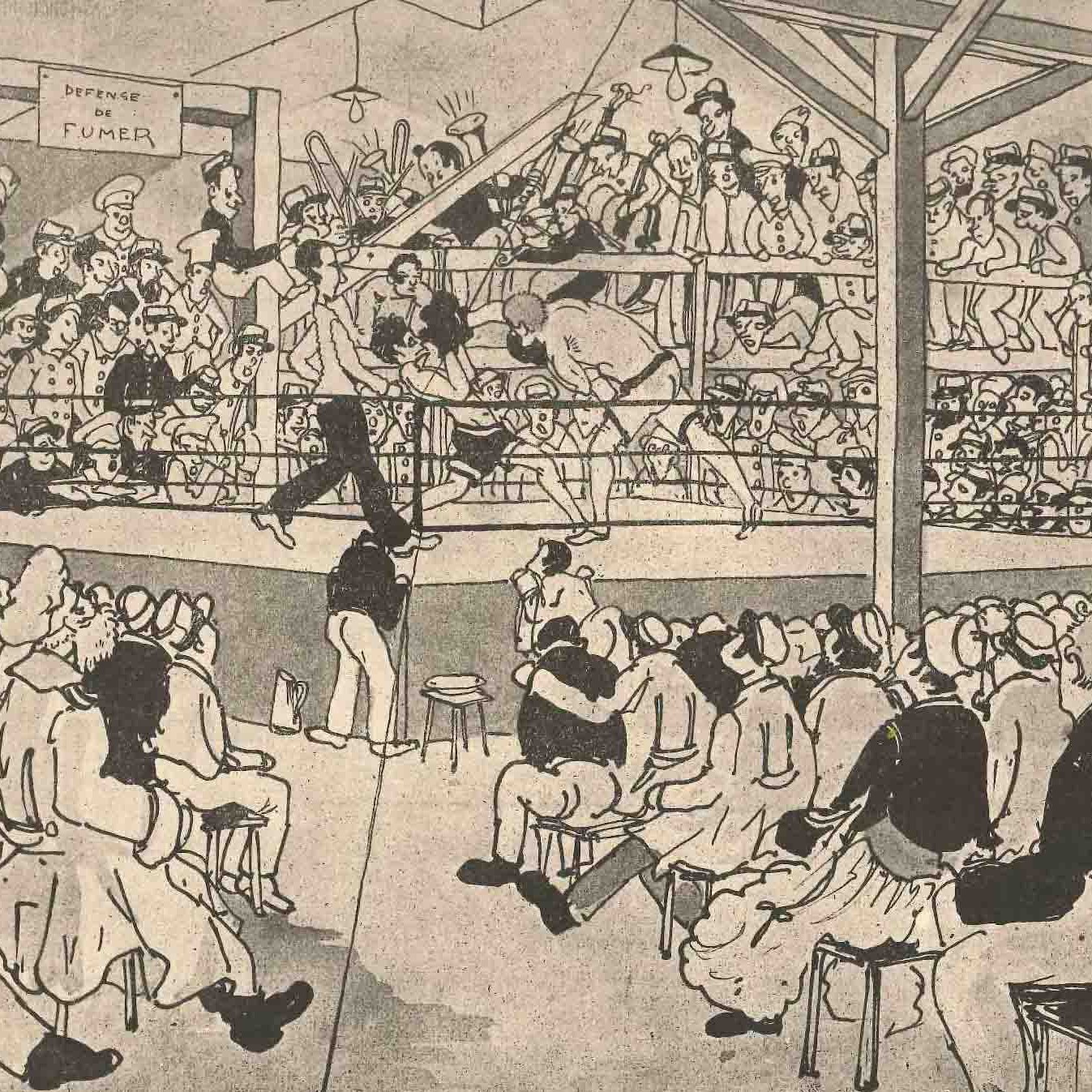 Affiche De Boxe Vintage 1924 - Eugene Criqui Vs Danny Frush - Très Rare, De France